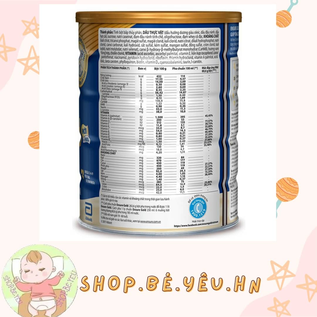 Sữa bột Ensure Gold Abbott 850g