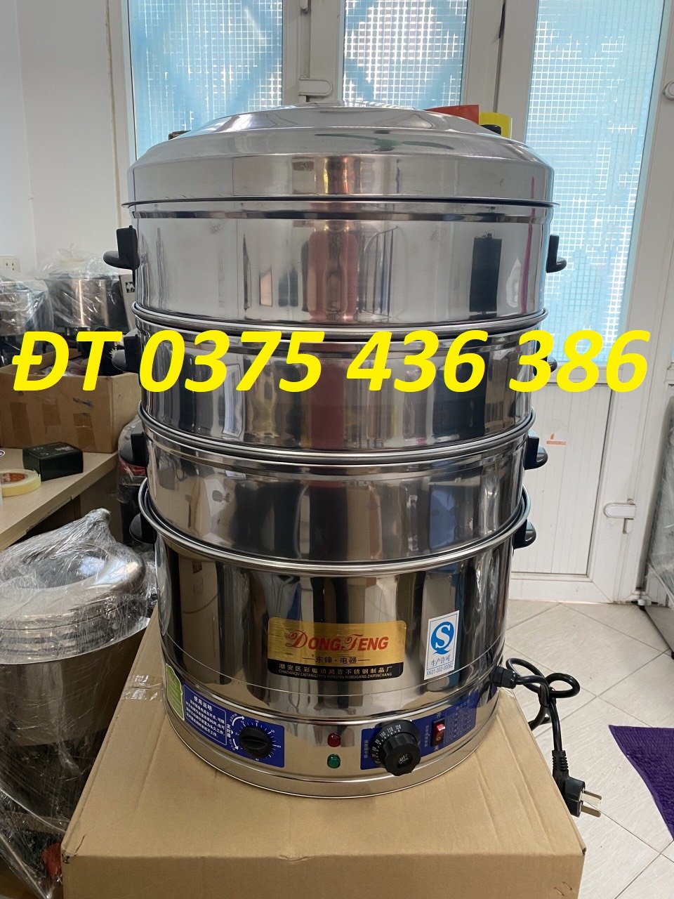 Nồi hấp bánh flan chạy điện đa năng 3 tầng hấp size 40cm
