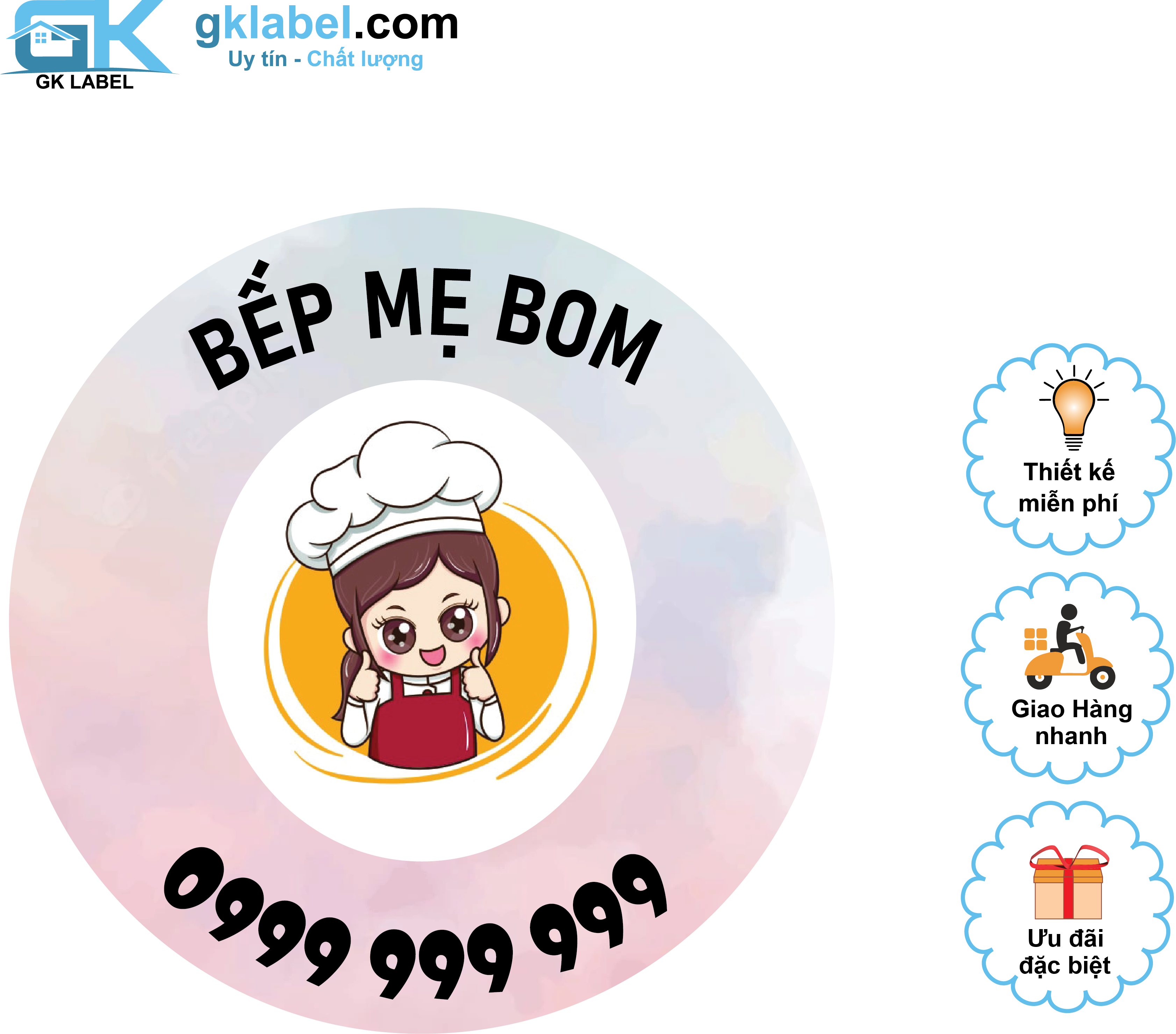 In tem nhãn decal, sticker, logo , CHỐNG NƯỚC => MIỄN PHÍ THIẾT KẾ