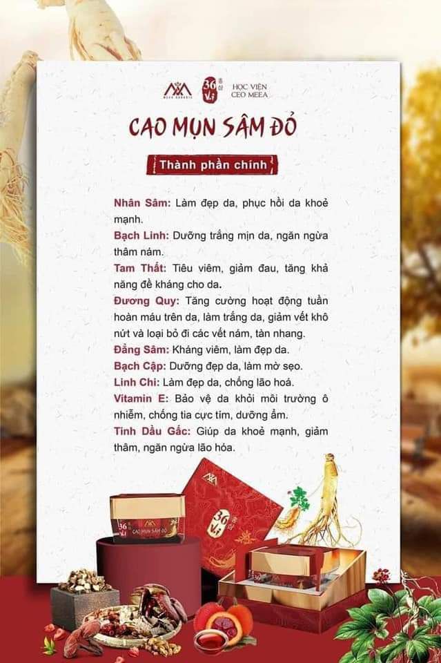 [HCM]CAO MỤN SÂM ĐỎ ( HỦ LỚN 15G)