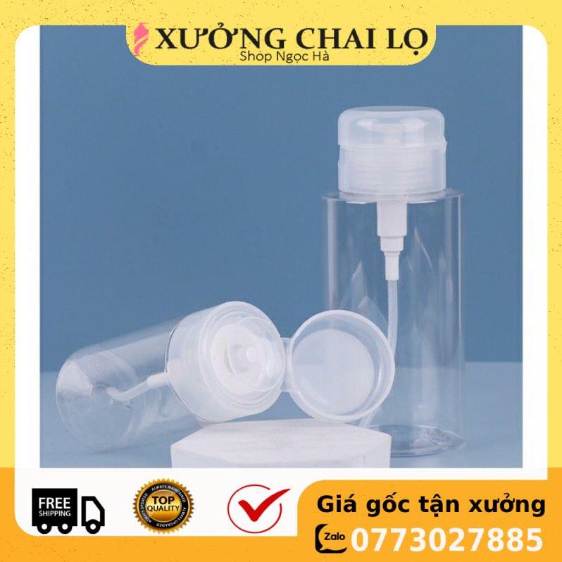 Chai Nhựa Pet Chiết Mỹ Phẩm Toner Có Nút Nhấn Tiện Lợi - Lọ Chiết Nước Tẩy Trang