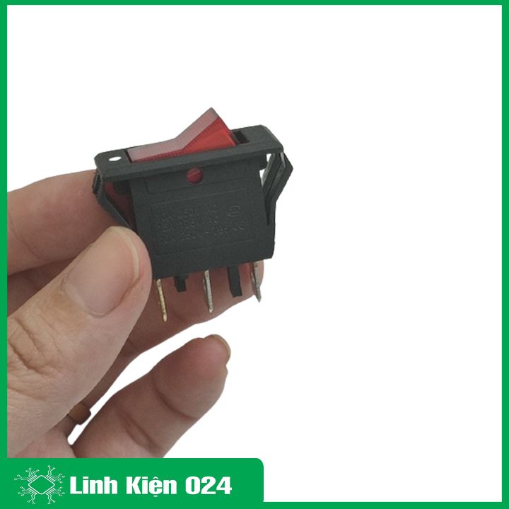 Công tắc bập bênh KCD2-01 10A / 250V 3 chân có đèn báo