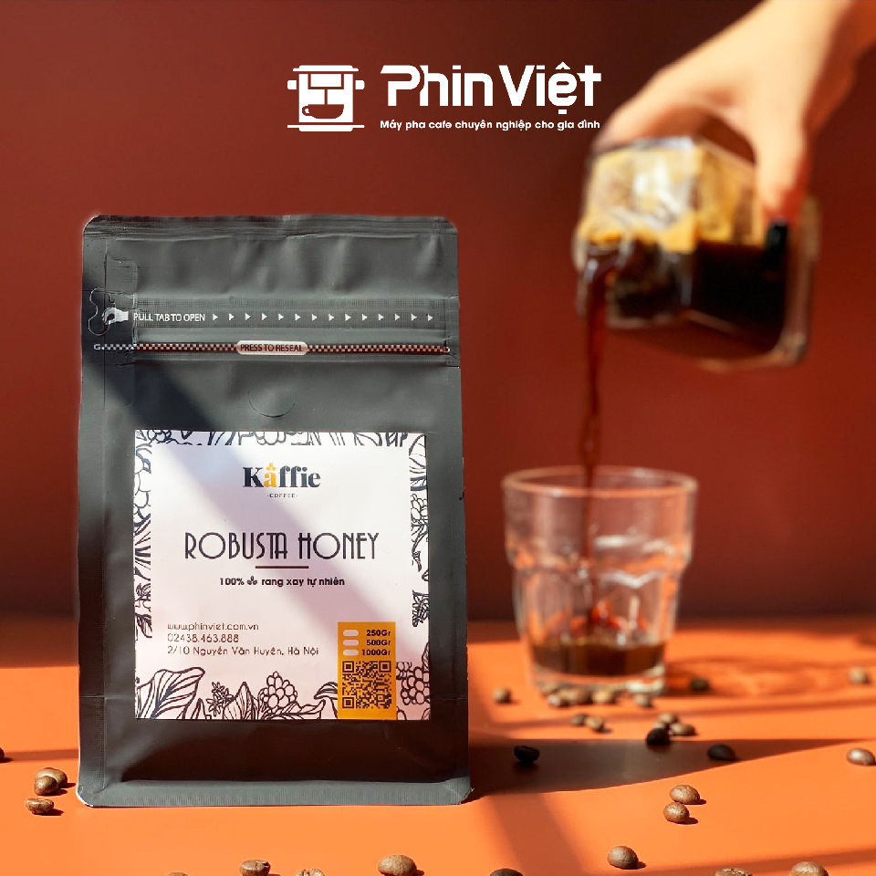 Cà phê hạt Kaffie Robusta Honey - Cà phê nguyên chất rang mộc