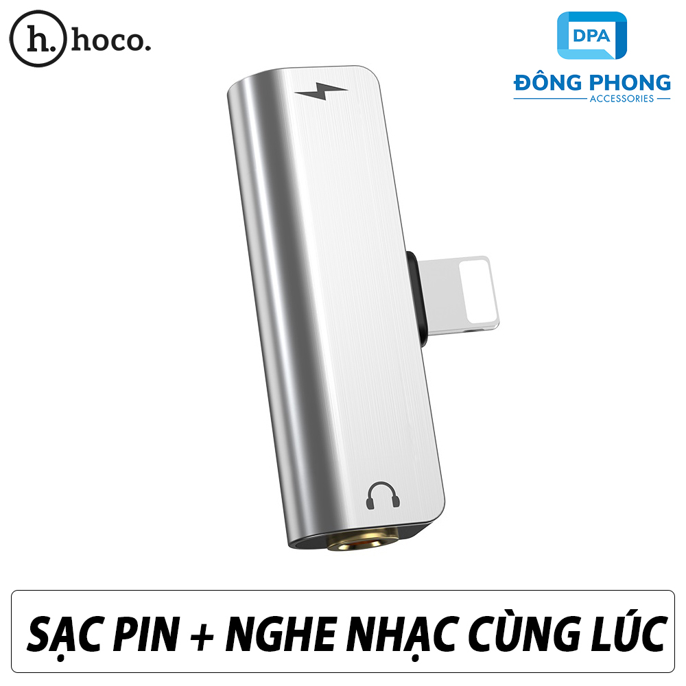 Jack Chia Cổng Lightning Ra 3.5mm 1 Ra 2 Chính Hãng Hoco LS25