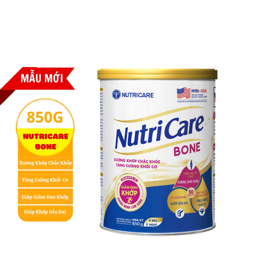Sữa bột Nutricare Bone Mới phòng loãng xương cải thiện xương khớp (850g)