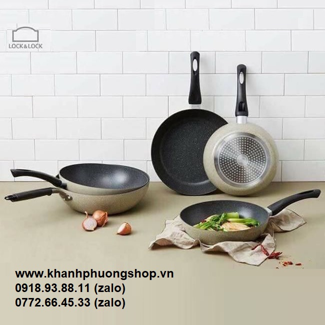 chảo vân đá lock&lock 24,26,28,30cm - chảo vân đá lock&lock