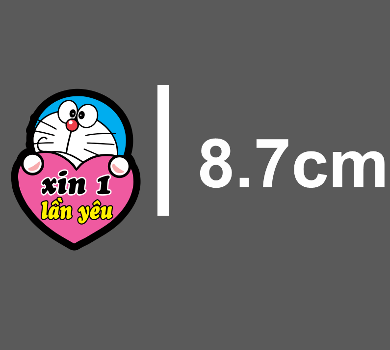Tem dán, decal, sticker Doreamon dán xe máy, laptop....