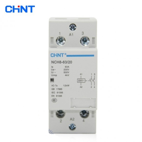 Khởi đông từ 1 pha CHINT NCH8 63A/220V (Trắng)