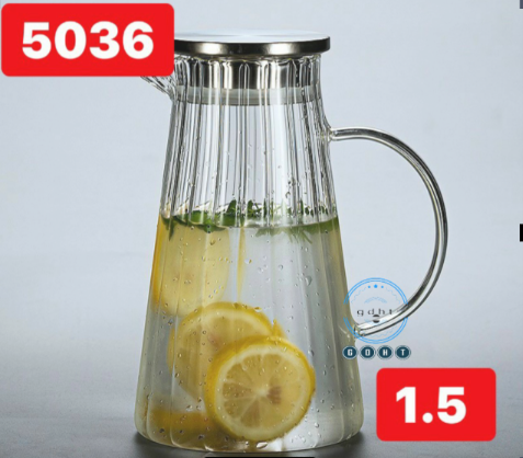 Bình Nước Thủy Tinh Chịu Nhiệt 1.5L Đun Được