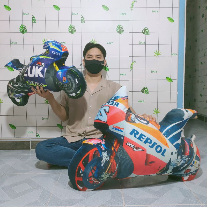 GẤU BÔNG HÌNH CHIẾC XE MÁY DUCATI CHO BÉ TRAI SIZE LỚN