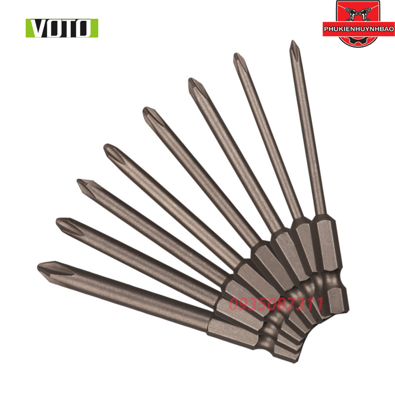 Bộ Mũi Vít Bake VotoBộ Mũi Bake Chui Lục Giác Từ Tính Thép S2 Các Cỡ