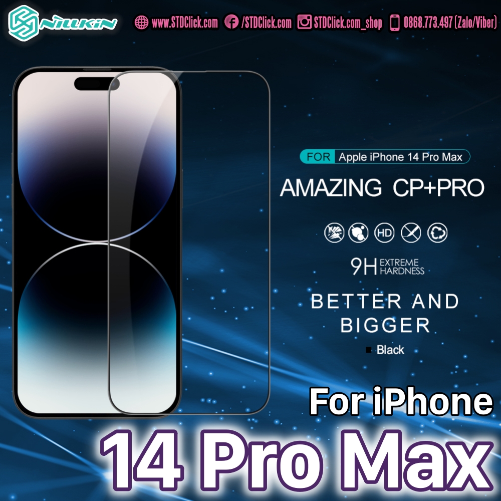 KÍNH CƯỜNG LỰC IPHONE 14 PRO MAX NILLKIN CP+PRO 2.5D CHÍNH HÃNG