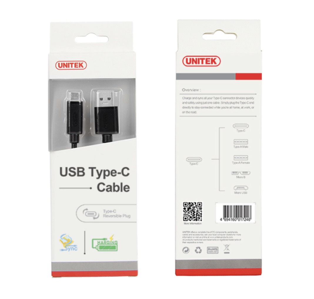 [HCM]CÁP TYPE-C -> USB 3.0 UNITEK (Y-C 474BK)