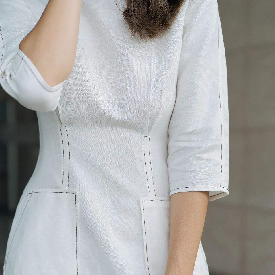 Đầm Linen Trắng F2 D388
