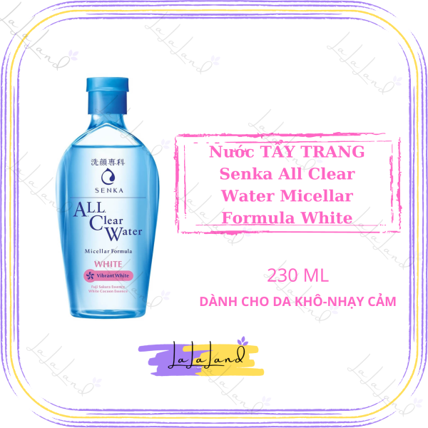 [HCM]Nước tẩy trang dưỡng trắng Micellar Senka ALL Clear Water 230ml (Chọn Hồng hoặc Xanh) nhập khẩu