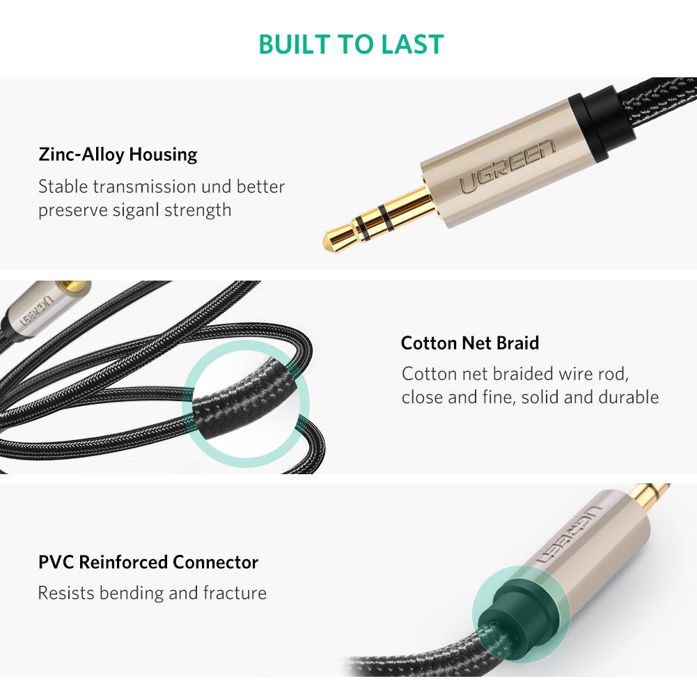 Cáp Audio Aux 3.5mm Ugreen 40785 dài 10m chính hãng