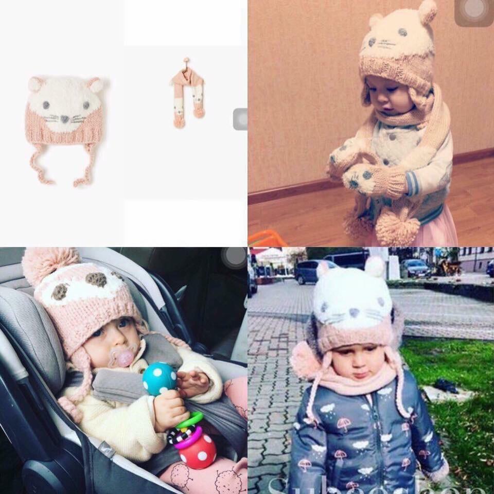 Set nón len và khăn choàng cổ Zara Baby cho bé