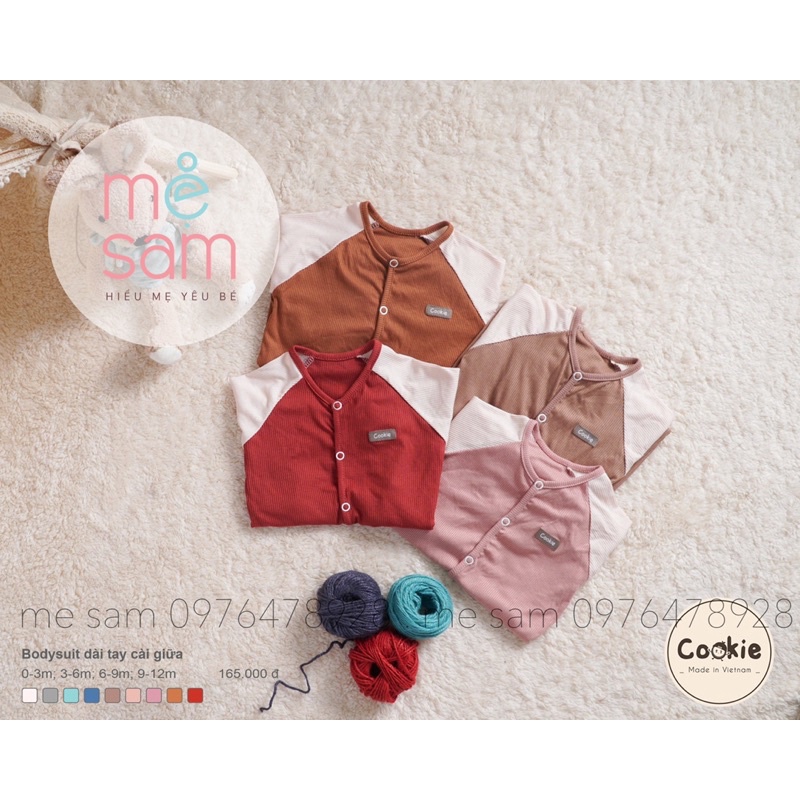Bodysuit Dài Tay Cài Giữa Cookie