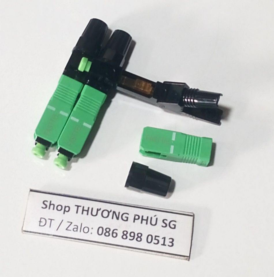 Đầu nối quang SC / APC (Fast Connector - Rệp cáp quang) (Màu Xanh lá)