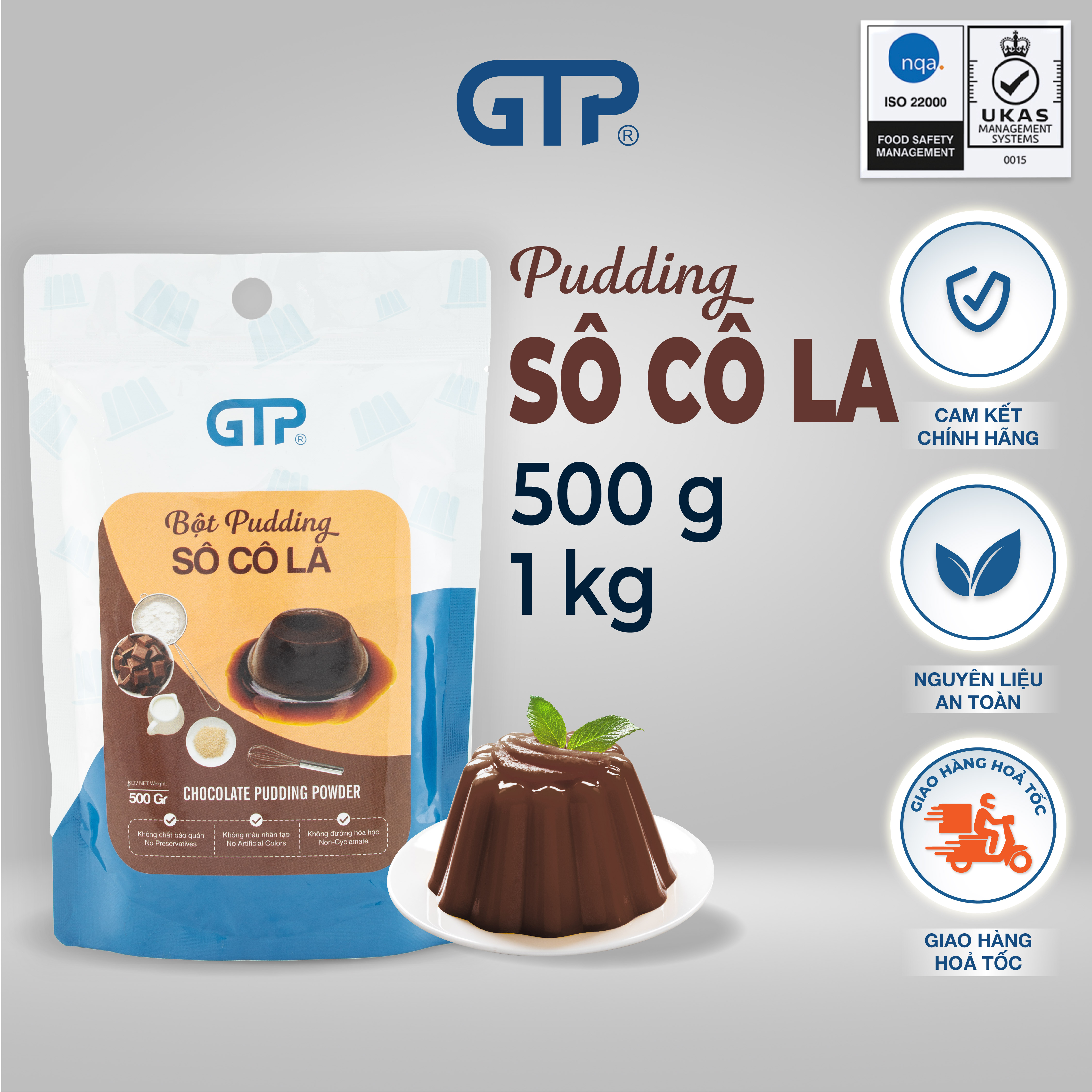 Bột pudding trứng thạch trà sữa 500gr Gia Thịnh Phát - GTP đủ vị