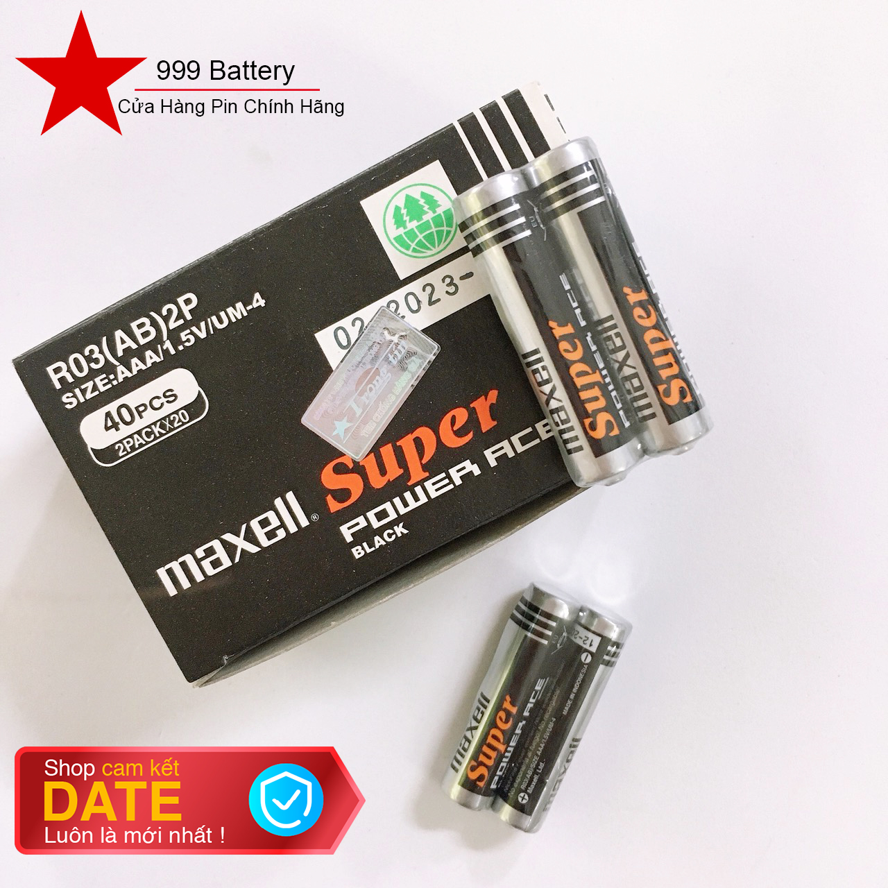 Hộp 40 viên pin AAA Maxell chất liệu Cacbon cao cấp