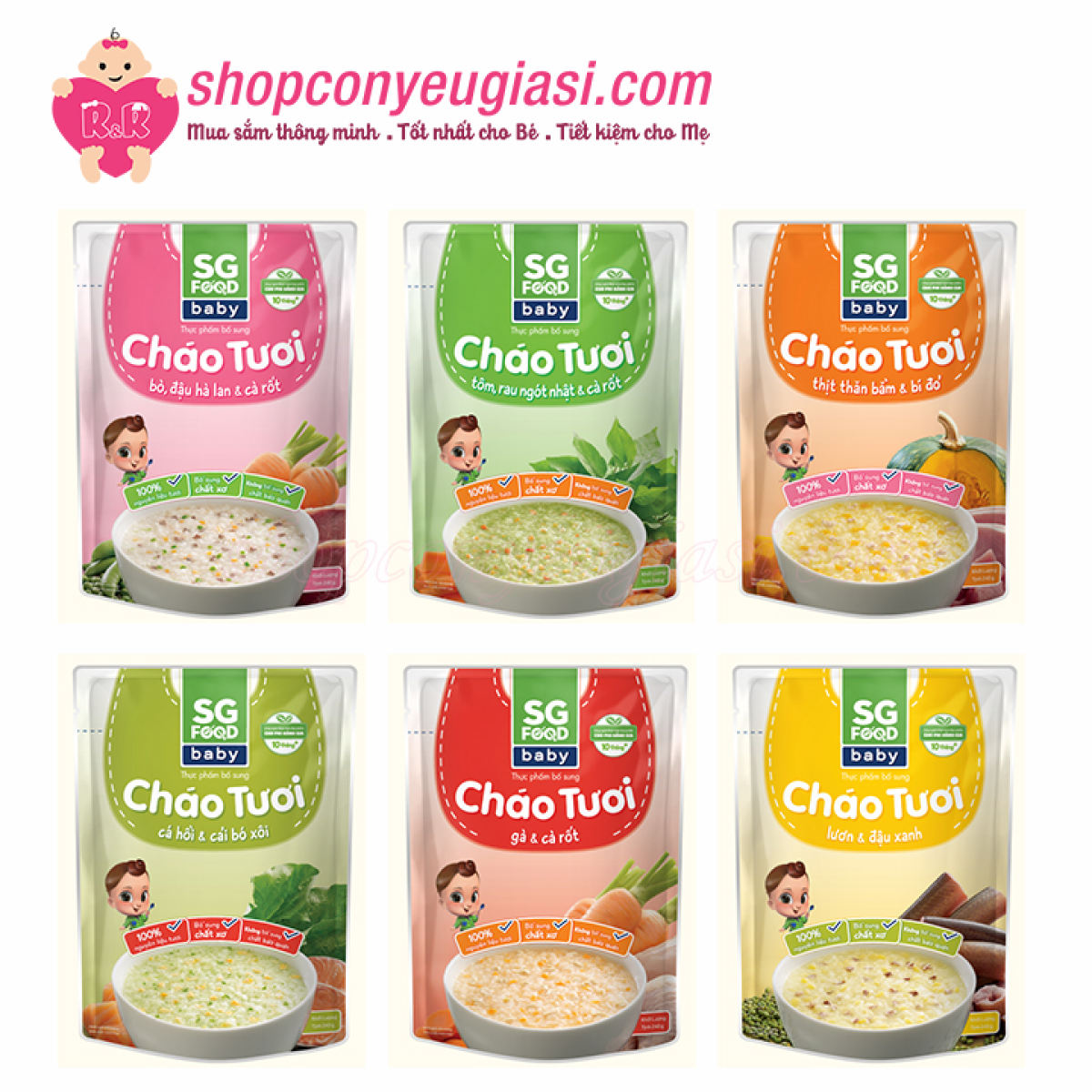Cháo tươi thịt thăn bằm bí đỏ 270g x 30