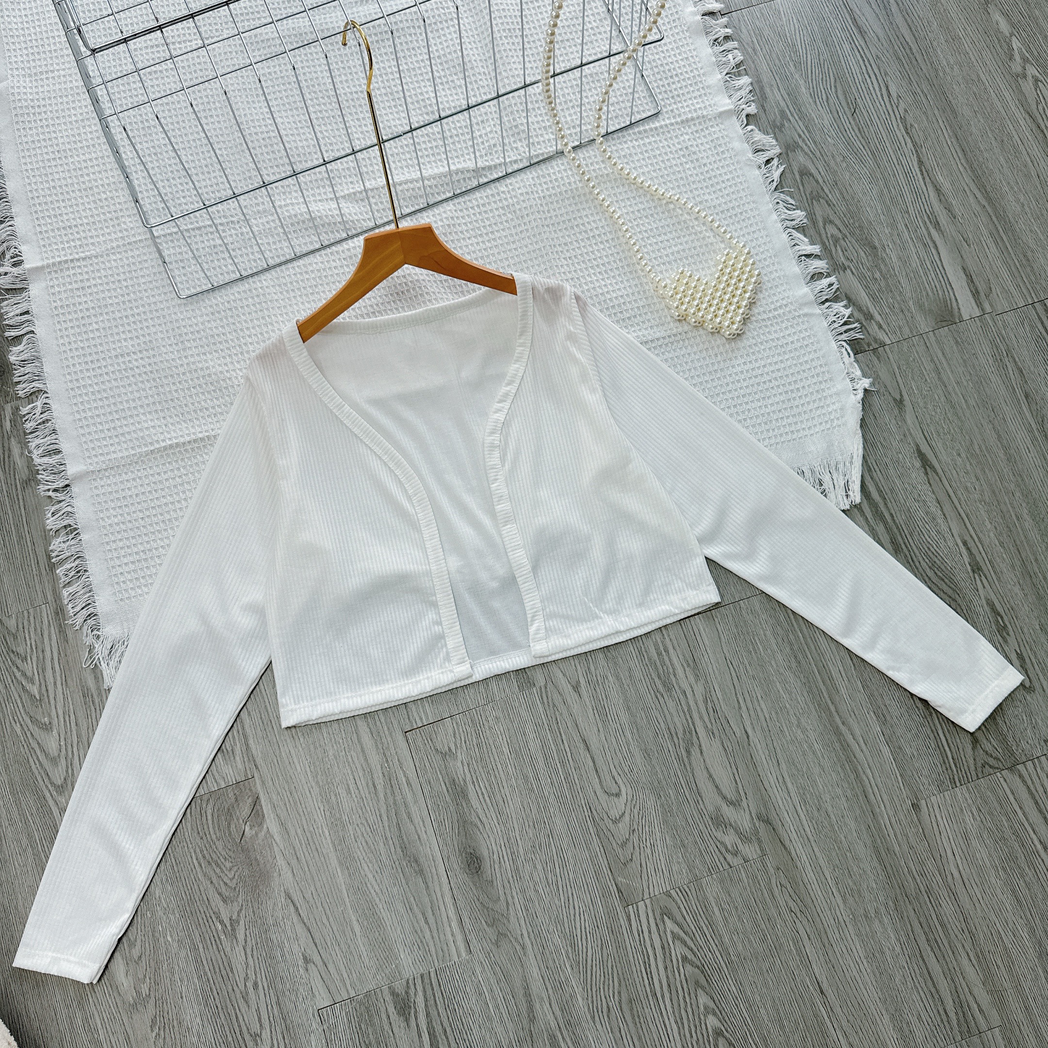Áo khoác gân tay phồng bigsize che bắp tay mặc được với tất cả các loại áo g116