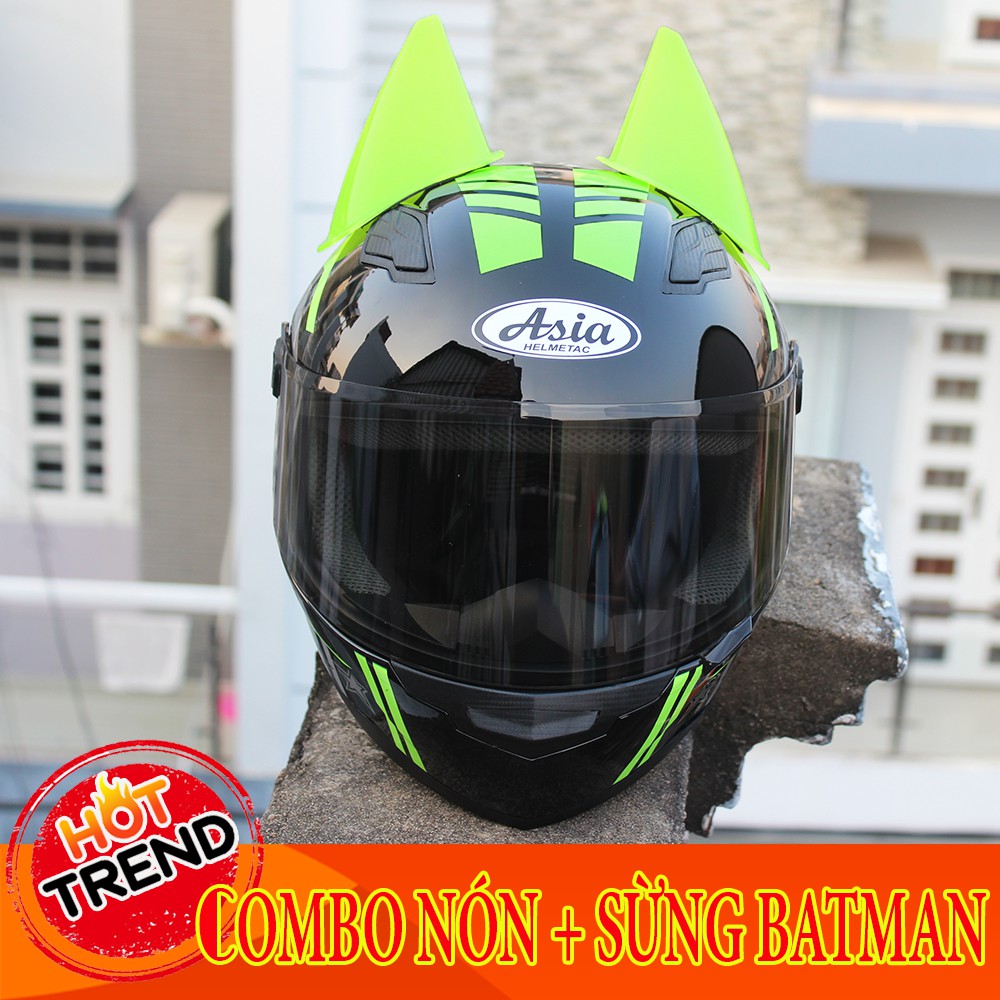 Nón bảo hiểm Fullface lên đuôi gió và sừng Batman