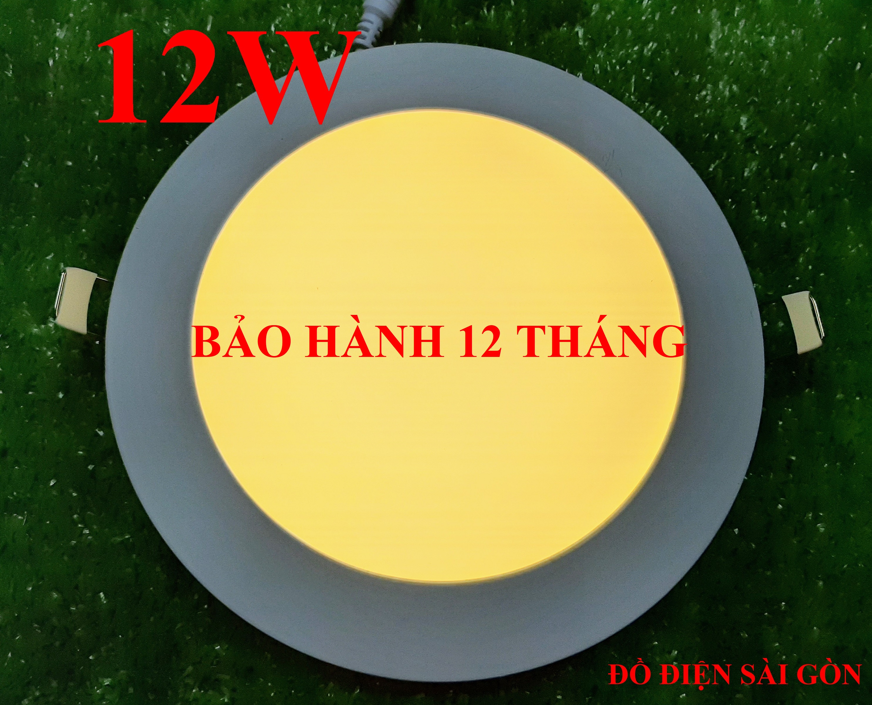 Đèn led downlight âm trần 12w siêu mỏng ánh sáng trắng/vàng - bảo hành 12 tháng
