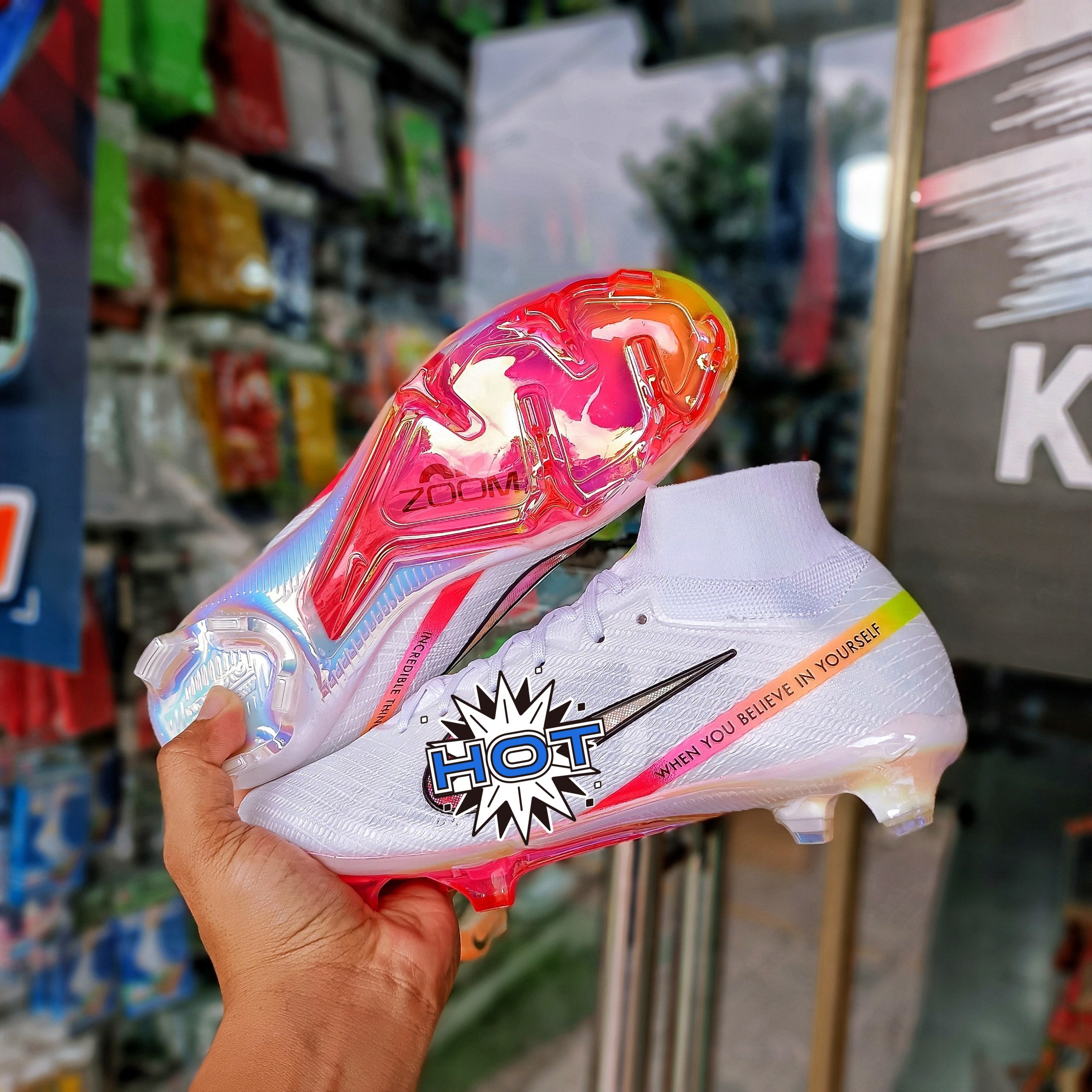 giày đấ bóng mercurial superfly 9 elite fg ( tặng kèm tất + túi rút hộp )