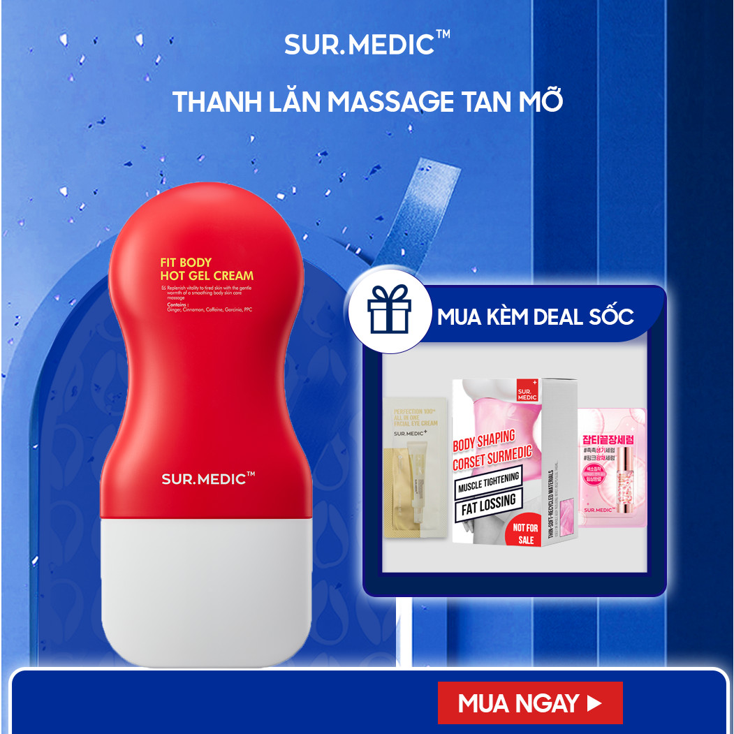 Thanh Lăn Massage Tích Hợp Gel Tan Mỡ SUR.MEDIC+ Fit Body Hot Gel Cream