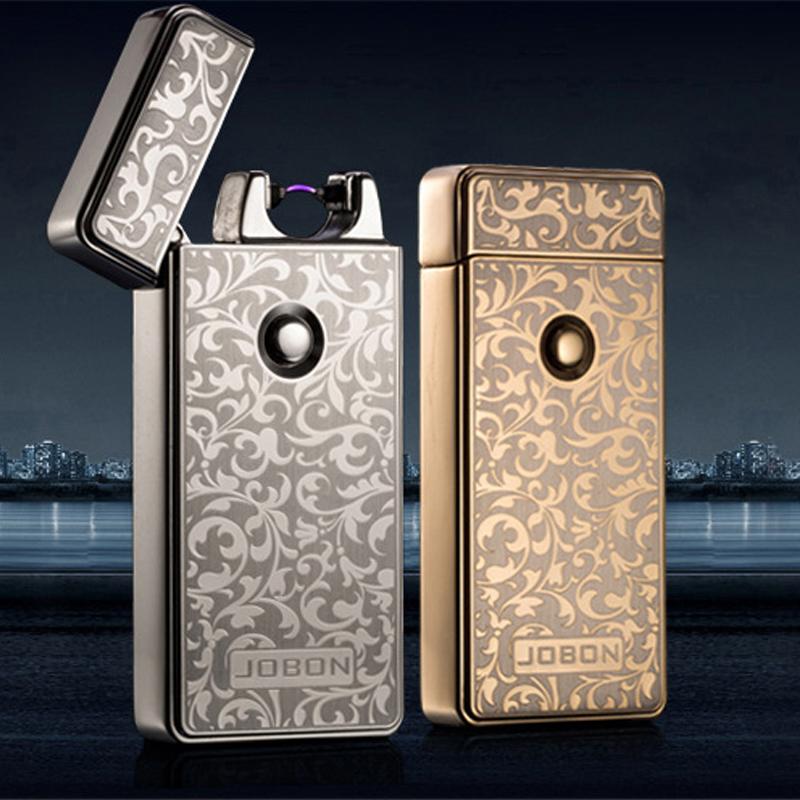 Bật Lửa Hoa Văn Sạc USB Jobon 308 (Vàng)..