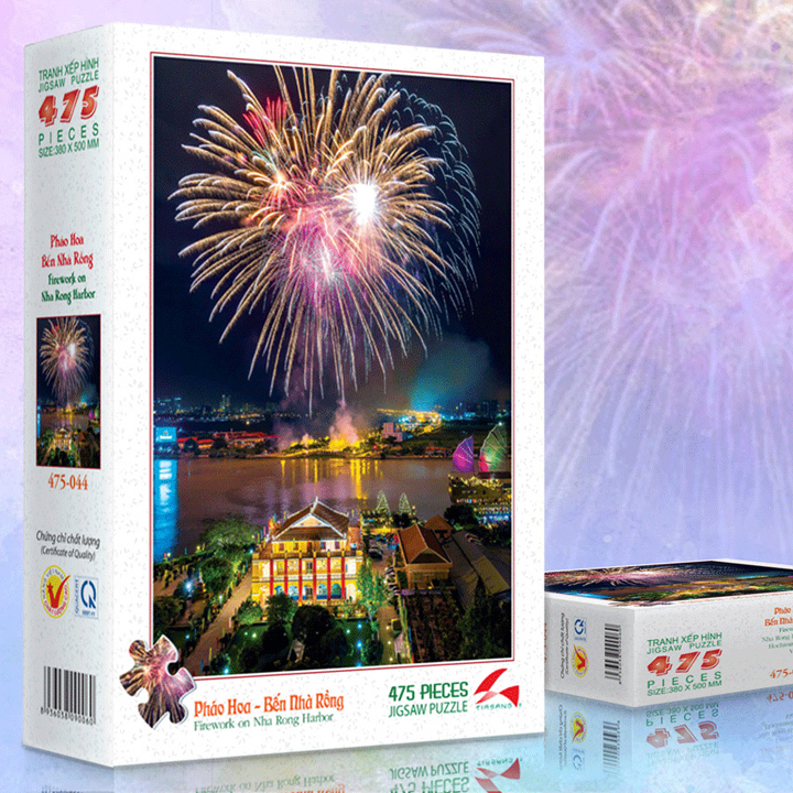 Tranh xếp hình trí tuệ tia sáng jigsaw puzzle 475 mảnh - fireworks - bến nhà rồng - msp: 475-044