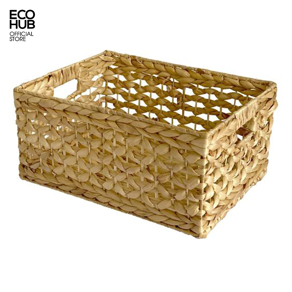 Giò lục bình chữ nhật ECOHUB hoa thị, đựng đồ (Bộ 3 Size)