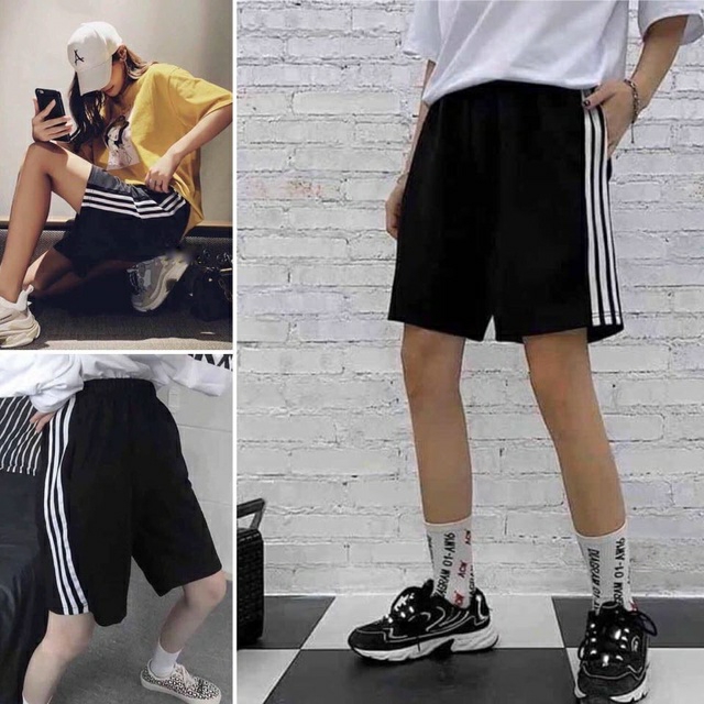 Combo 50 quần short 2 sọc thể thao unisex nam nữ- khách sỉ