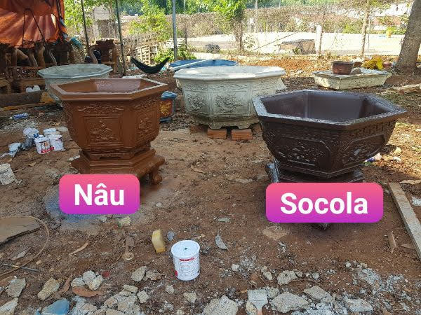 Sơn Chậu Kiểng Màu Socola Hệ Nước Lon 1kg