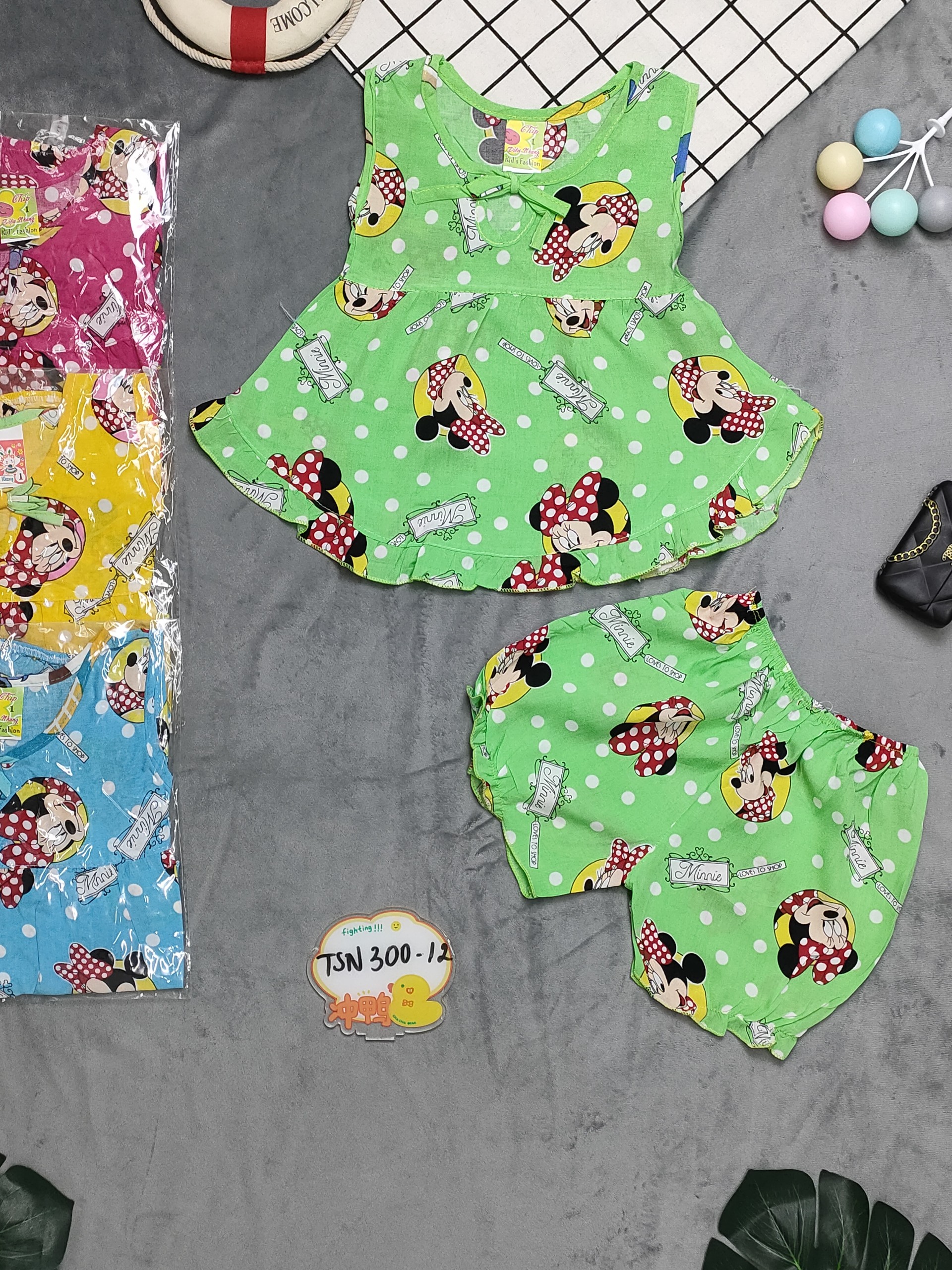 ( 3 bộ 3 màu 3 họa tiết khác nhau) Combo 3 Bộ Tole Cánh Tiên Cột Dây Bé Gái