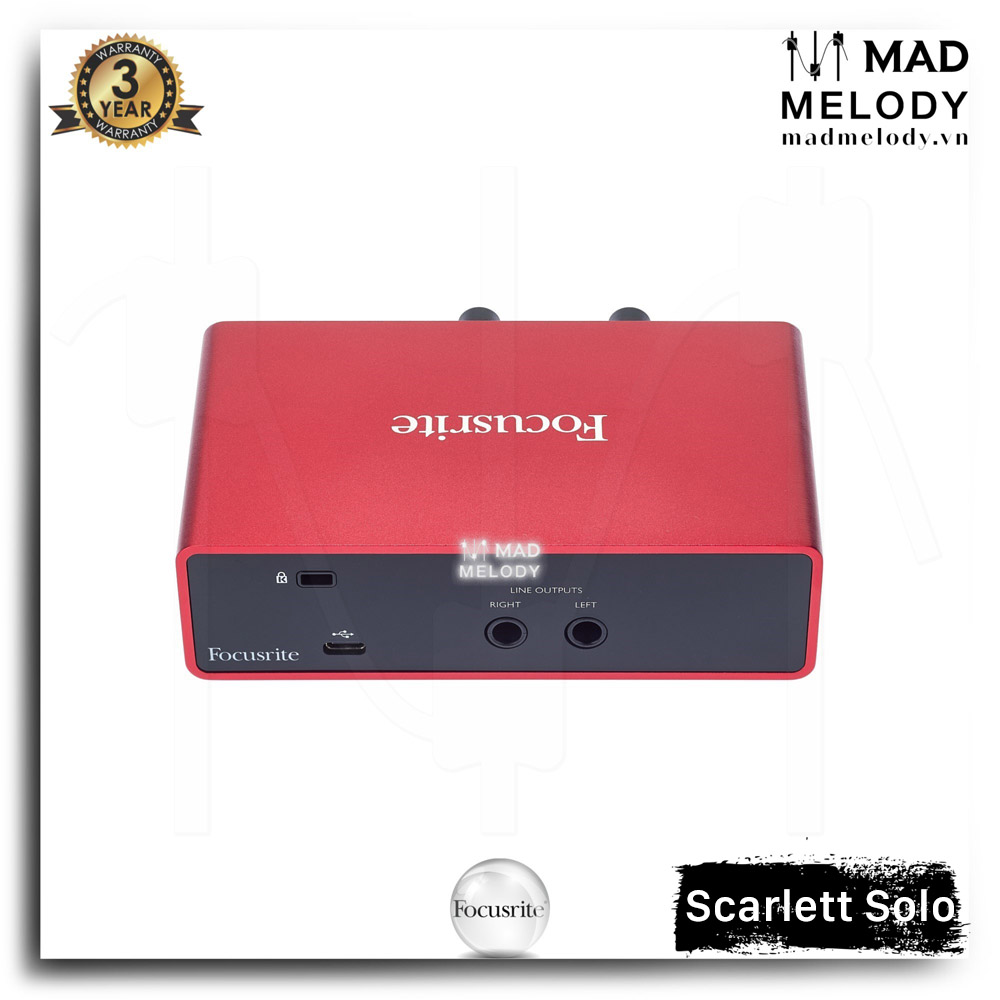 Focusrite Scarlett Solo USB Audio Interface (3rd Gen) [soundcard thu âm/kiểm âm Solo Gen 3, thế hệ 3, NEW]