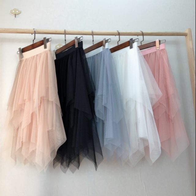 Chân váy lưới nhọn