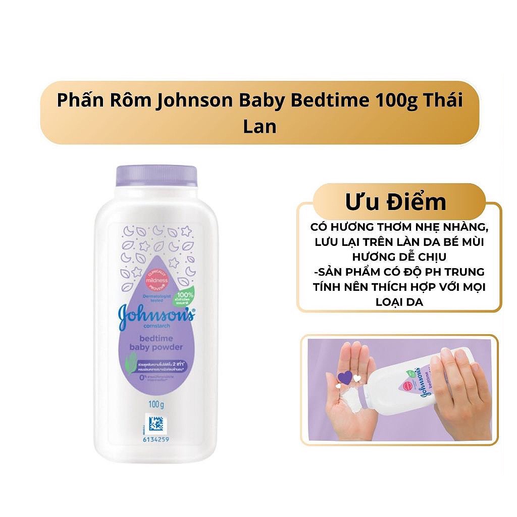 PHẤN RÔM hồng JOHNSON'S BABY cho bé 100g