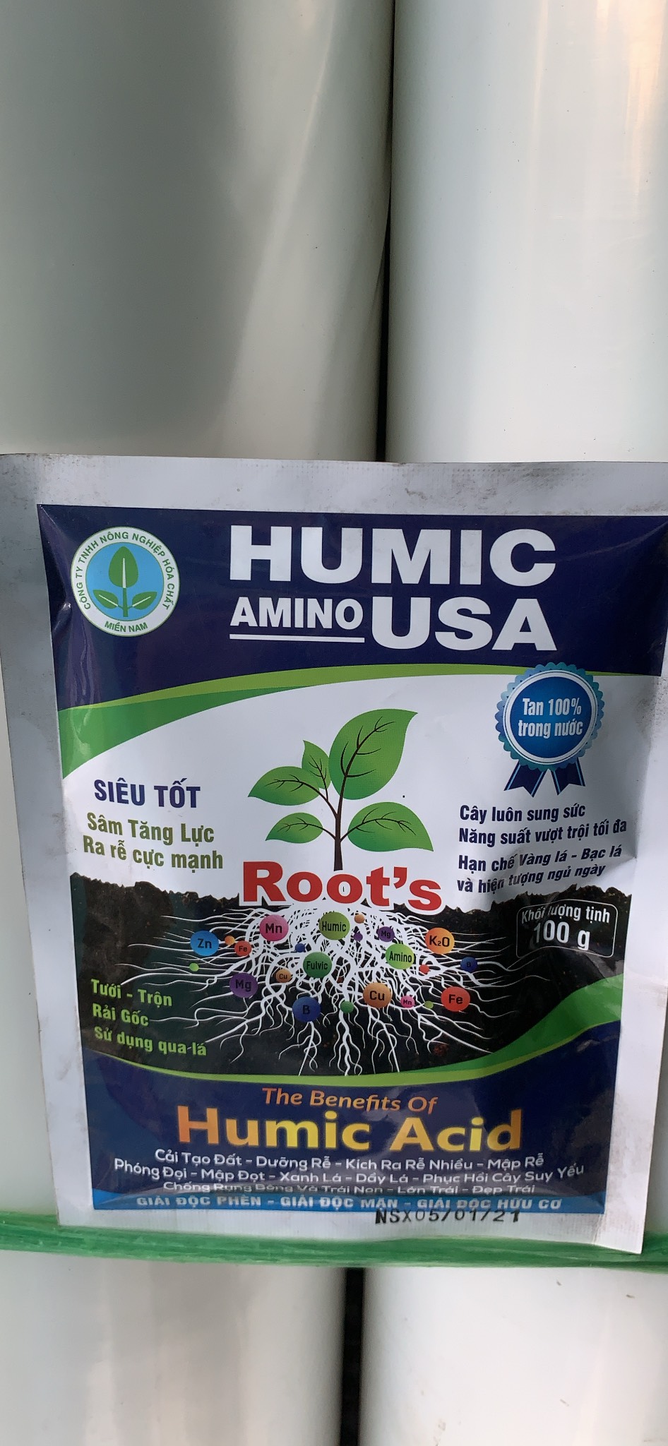Phân bón ra rễ mạnh Humic amino gói 100gr