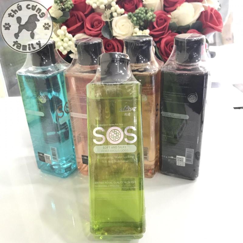 Sữa tắm SOS Xanh lá cây gel phiên bản mới - sữa tắm làm mượt lông cho CHÓ MÈO - 530ml
