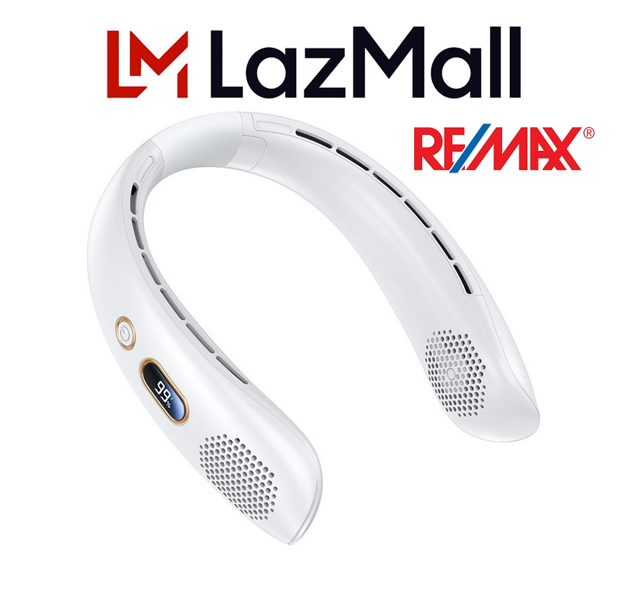 Lazmall chính hãng 100% - lazada giảm đến 50% quạt điều hòa cá nhân quạt đeo cổ thông minh remax làm mát 360 độ quạt đeo cổ remax jxs-gb3 pin 4000mah tích hợp 2 quạt nhỏ gọn dễ dàng mang theo