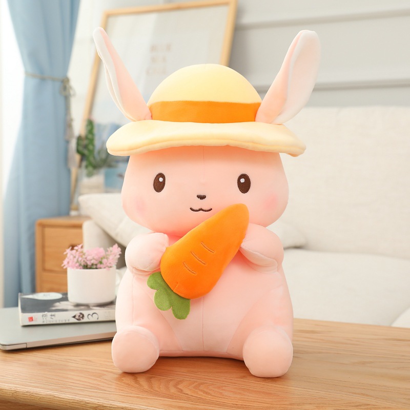 Gấu bông thỏ ôm cà rốt cosplay 2 màu siêu xinh- gấu bông bb