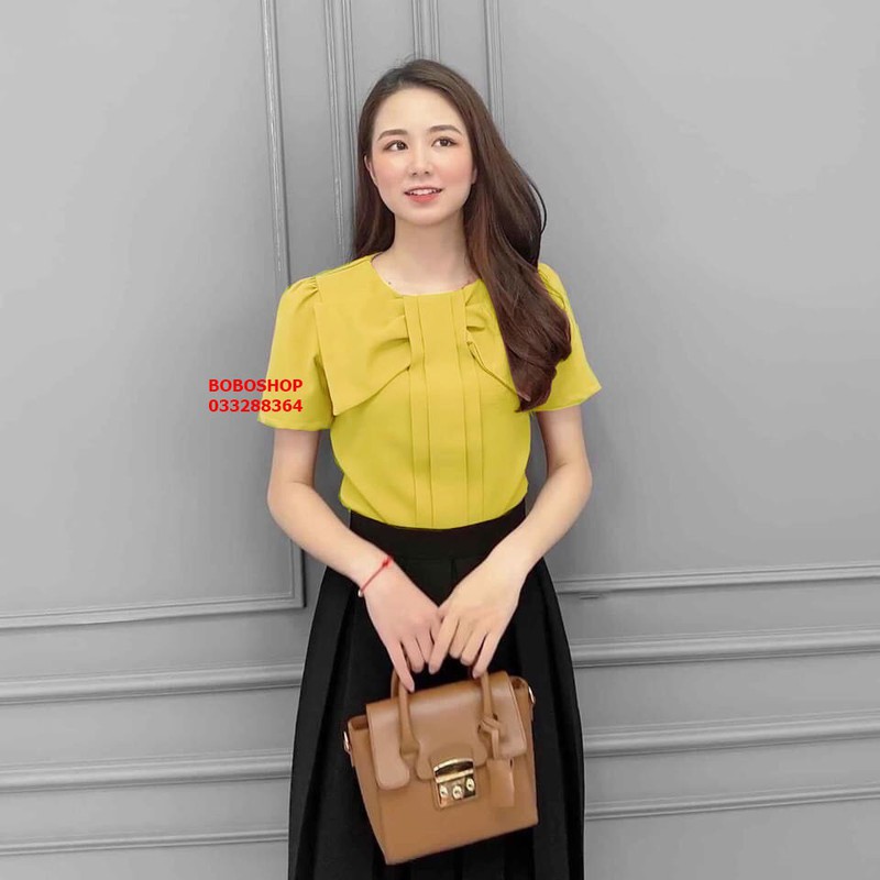 [HCM]ÁO KIỂU PHỐI NƠ SIÊU XINH