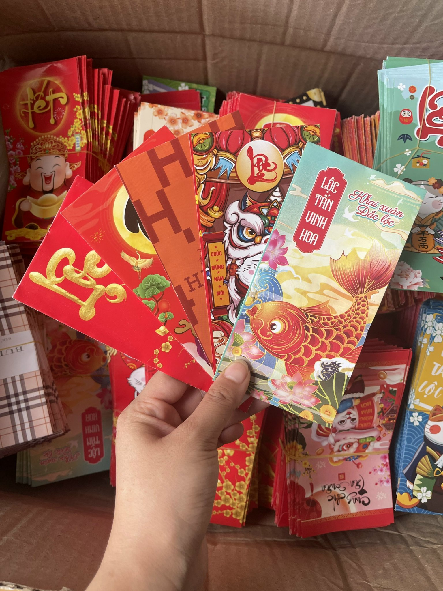 Combo 10 lì xì truyền thống, lì xì combo dễ thương