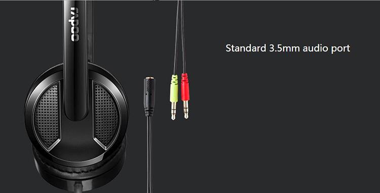 Tai nghe có dây jack cắm 3.5mm Rapoo H100