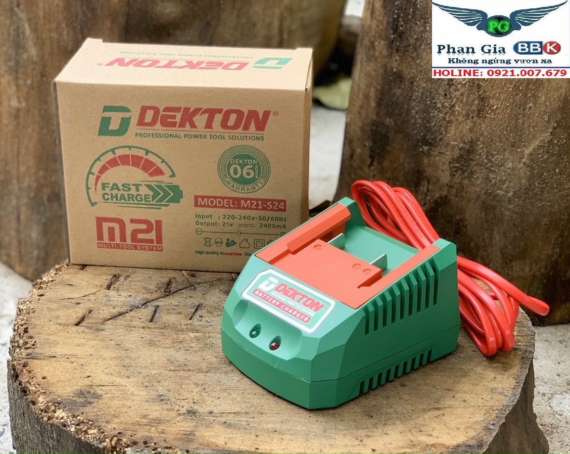 Sạc pin dekton 21v chân m21-s24 - chân pin phổ thông chống phù nổ