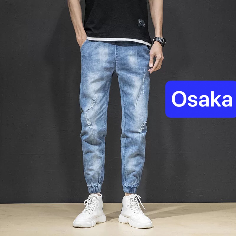 QUẦN BAGGY JEAN NAM CHẤT BÒ XANH TÚM GẤU RÁCH HOKKAIDO SÀNH ĐIỆU NHẬT BẢN OK-29 - OSAKA FASHION