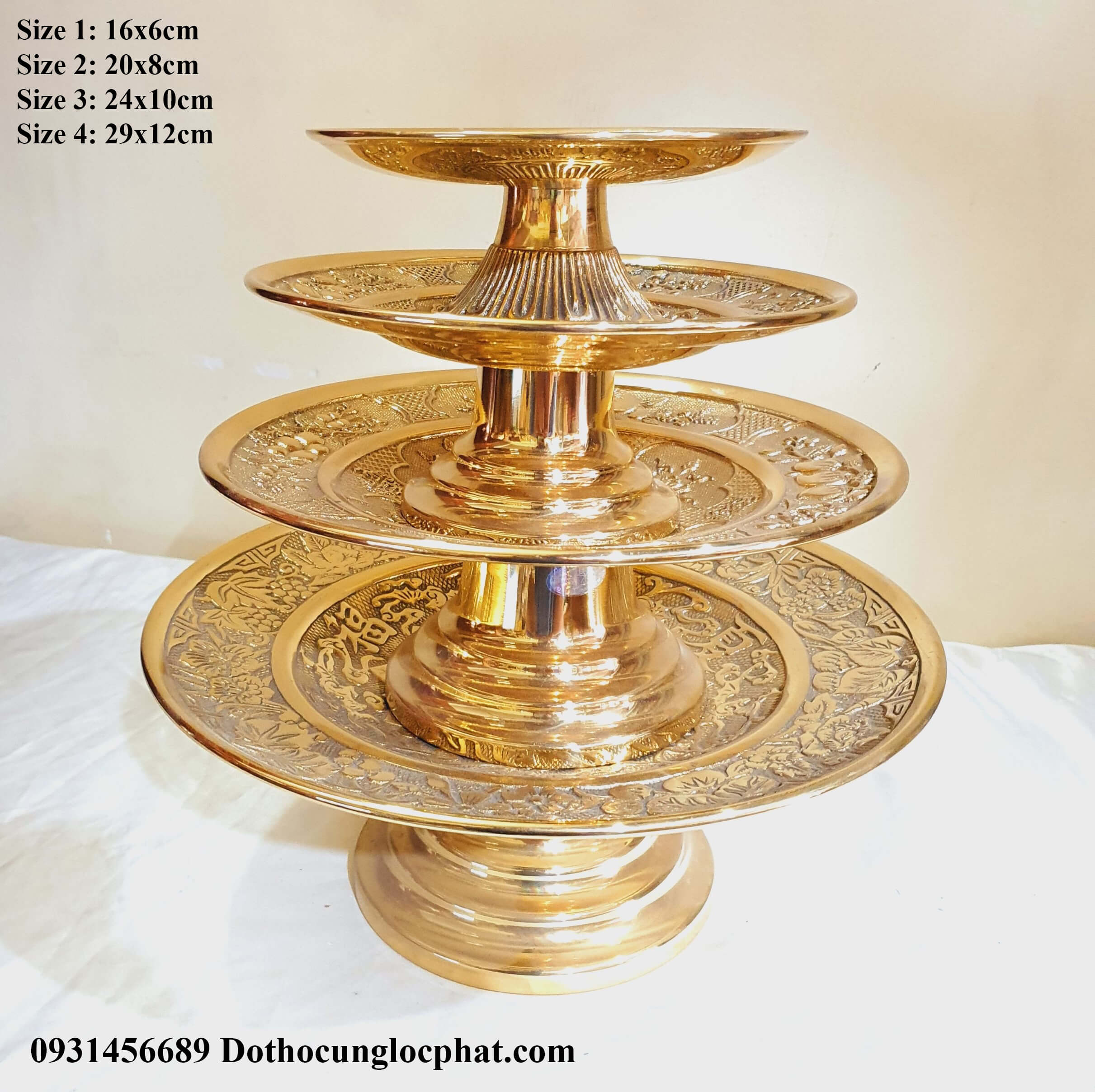 Mâm bồng bằng đồng (4 size)